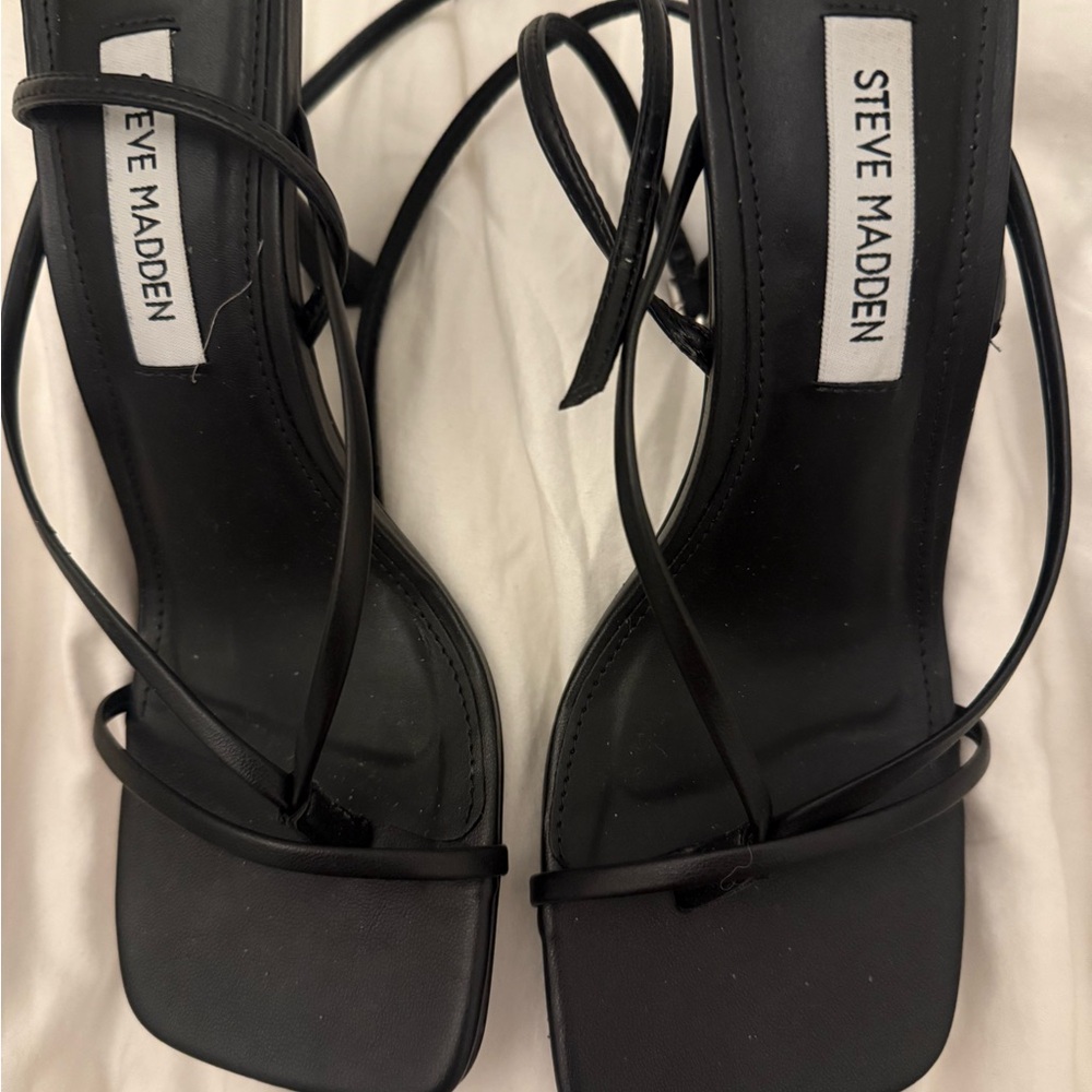 Steve Madden “Annie” Black Strappy Heels